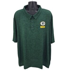 Green Bay Packers Performance Polo Shirt Mens 4XL Logo Athletic NFL Team Apparel